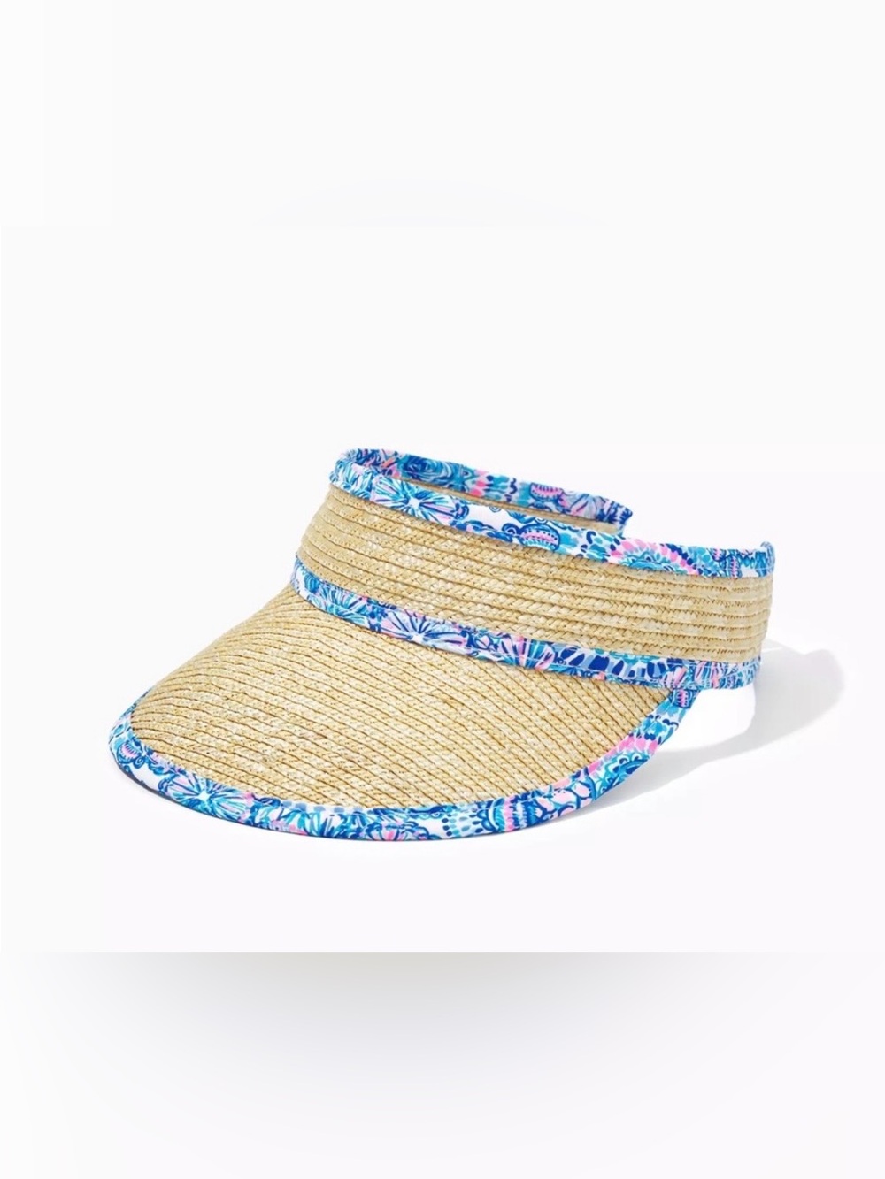 NWT Lilly Pulitzer Straw Visor Blue Grotto Commotion in the Ocean 💙💙💙